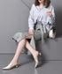 Rhinestone Low Heel Sandals